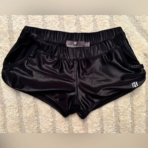 NWOT Koral Shiny Black Workout Shorts